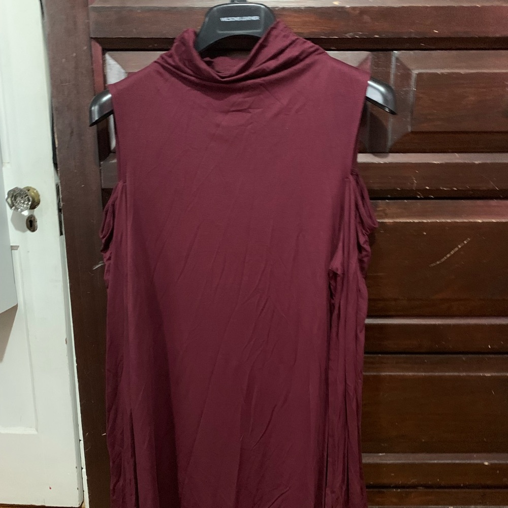 Tunic or mini dress cut out shoulder top